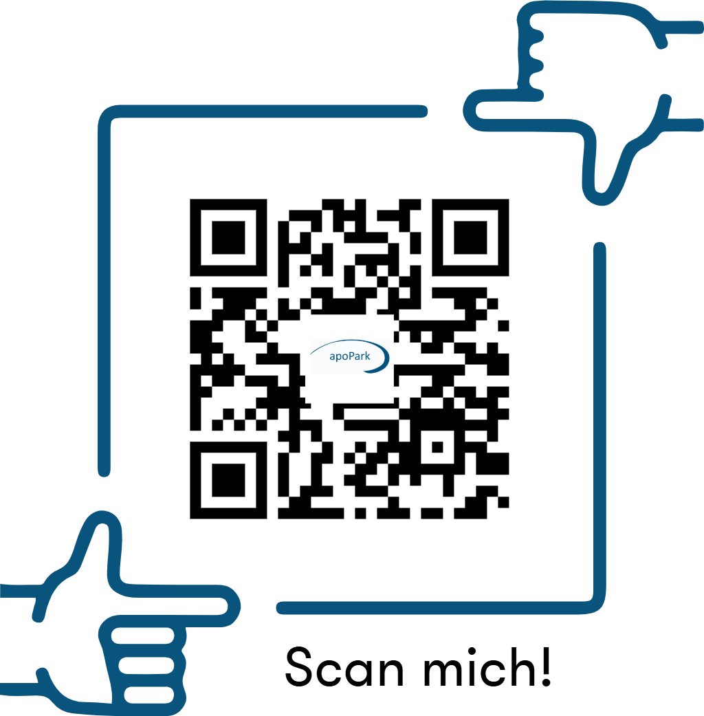 QR-Code der App "Apopark Shop & E-Rezept"